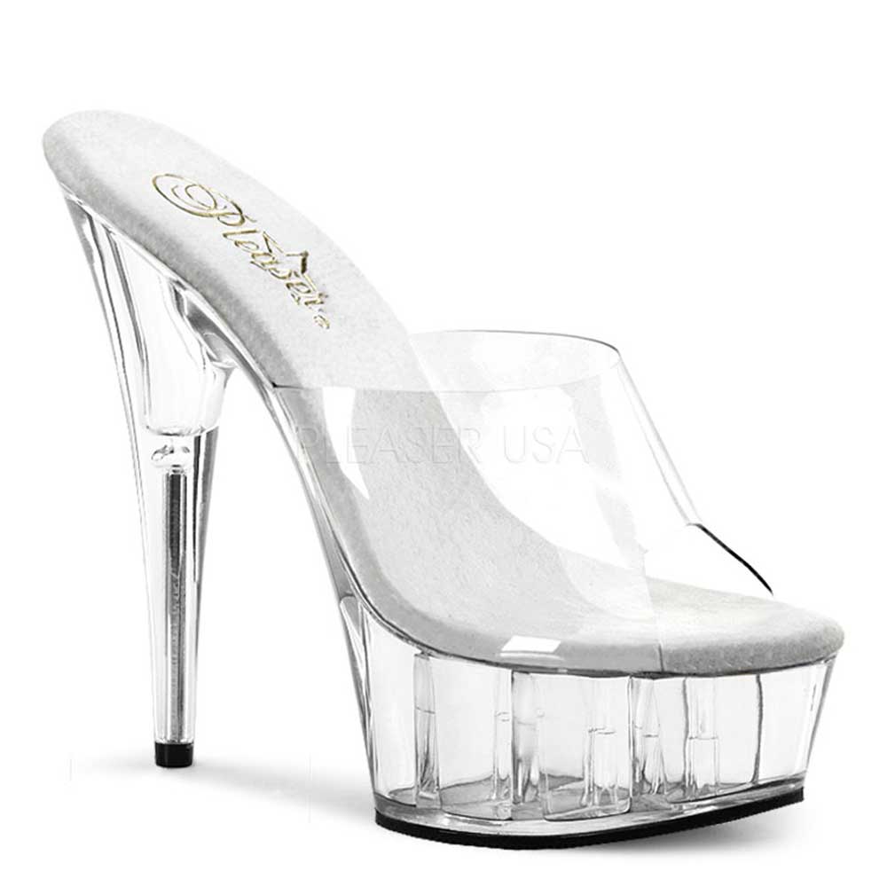 Delight-601 peeptoe pump met plateau wit Delight-601 peeptoe pump met plateau wit