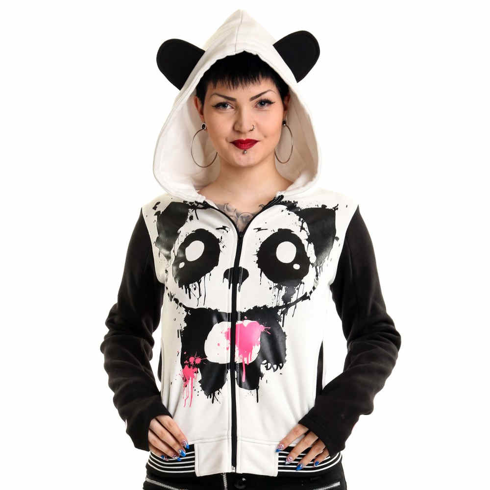 Mase Panda manga hoody vest met capuchon Mase Panda manga hoody vest met capuchon