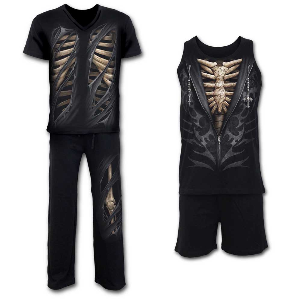 Spiral Direct Bone Rips Gothic Metal Fantasy Skelet Heren Pyjama Set Bone Rips Gothic Metal Fantasy Skelet H