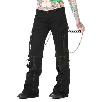 Broek met kettingen en ritsen zwart - Go Broek met kettingen en ritsen zwart - Go