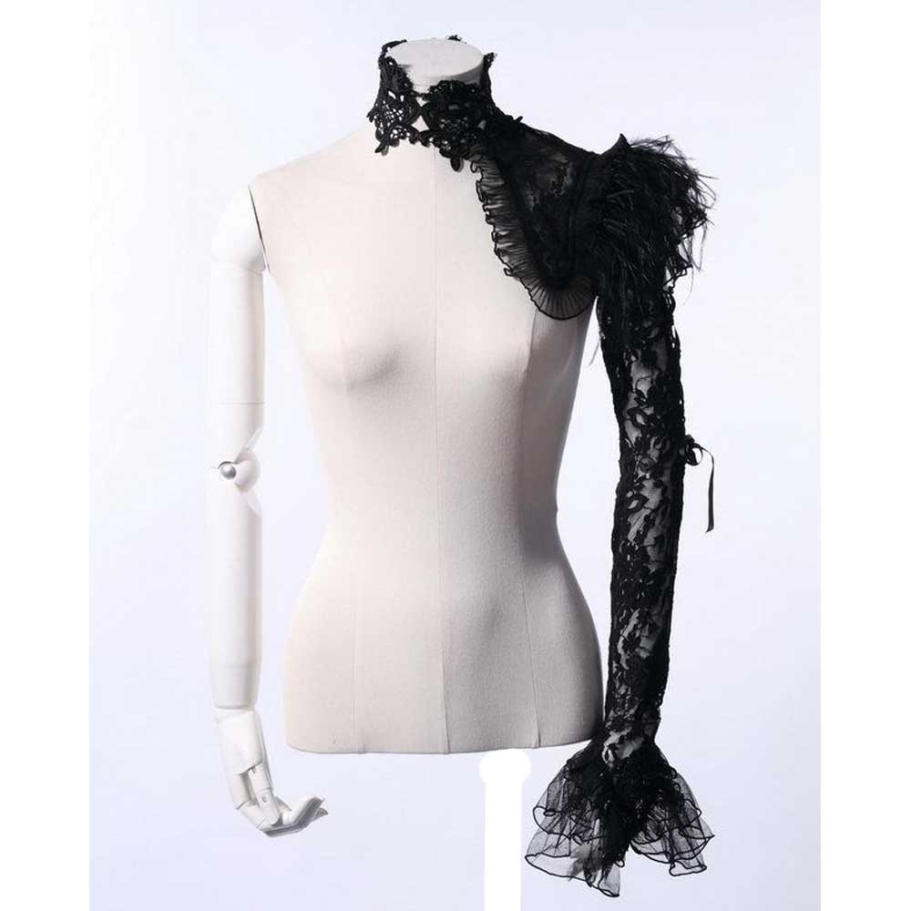 Desdemona kanten choker en mouw met vere Desdemona kanten choker en mouw met vere